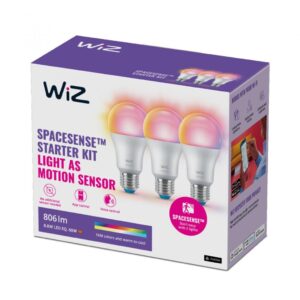 3 Becuri LED RGB inteligente WiZ Connected Colors A60, Wi-Fi, E27 - 000008720169075610