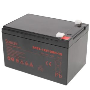 Acumulator UPS SPACER 12V/12Ah, negru - SPBT-12V12AH-T2