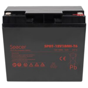 Acumulator UPS SPACER 12V/18Ah, negru - SPBT-12V18AH-T6