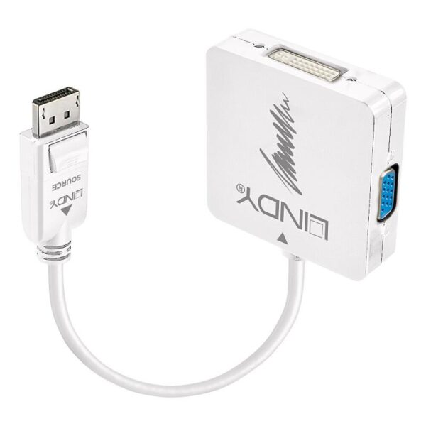 Adaptor Lindy LY-41028, DP 1.2 - HDMI, DVI, VGA, alb