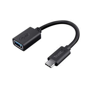 Adaptor Trust Calyx USB-C-USB-A, lungime cablu 9 cm, negru - TR-20967