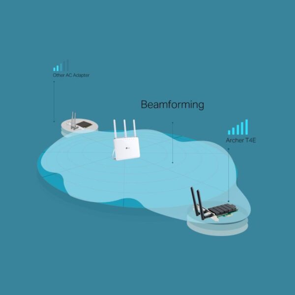 Adaptor wireless TP-Link, AC1200 Dual-band, 867/300Mbps, PCI-E - ARCHER T4E