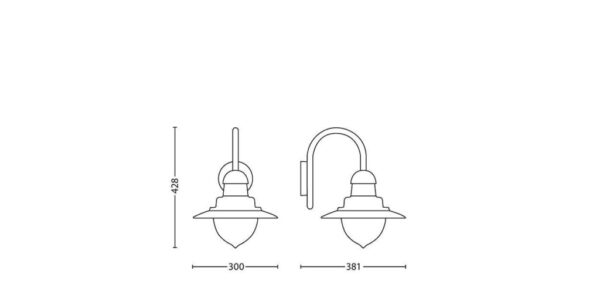 Aplica tip felinar pentru exterior Philips Raindrop, 1xE27, max 60W - 000008718696169858