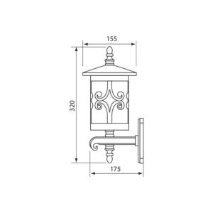 Aplica tip felinar Vivalux JARDIN UP, E27, max. 1x60W, IP44 - VIV004233