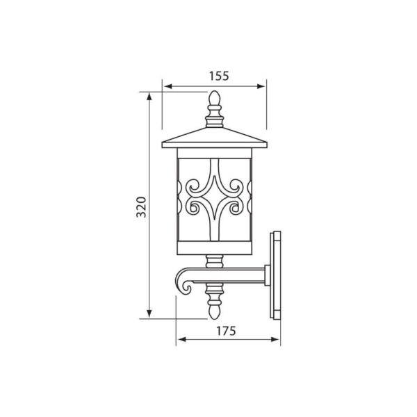 Aplica tip felinar Vivalux JARDIN UP, E27, max. 1x60W, IP44 - VIV004233