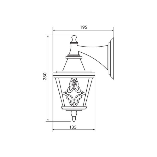 Aplica tip felinar Vivalux LYON DOWN, E27, max 1x60W, IP44 - VIV004198