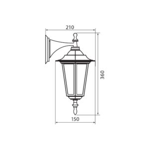 Aplica tip felinar Vivalux MARIBOR DOWN, E27, max. 1x60W, IP44 - VIV004185