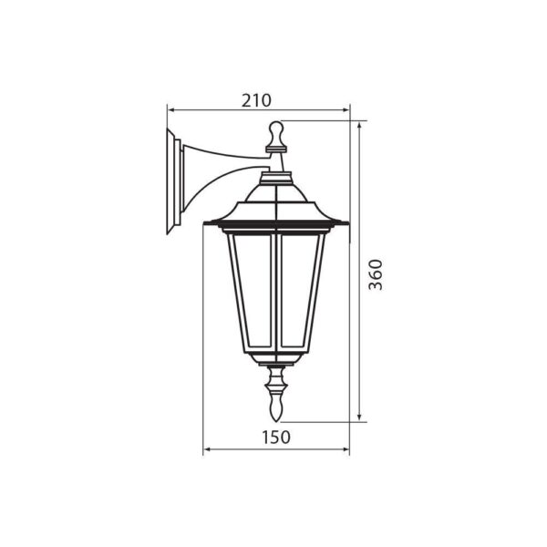 Aplica tip felinar Vivalux MARIBOR DOWN, E27, max. 1x60W, IP44 - VIV004185