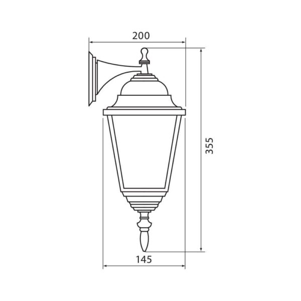 Aplica tip felinar Vivalux RIGA DOWN, E27, max 1x60W, IP44 - VIV004221