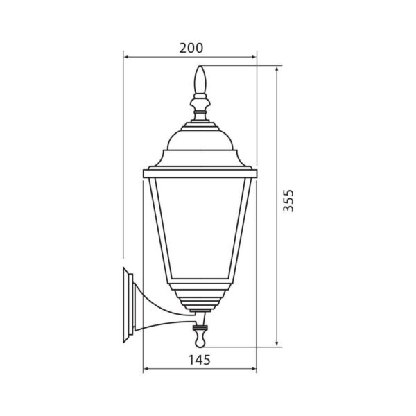 Aplica tip felinar Vivalux RIGA UP, E27, max 1x60W, IP44 - VIV004223