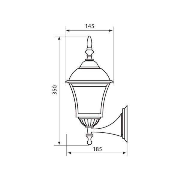 Aplica tip felinar Vivalux SOFIA DOWN, E27, max 1x60W, IP44 - VIV004213