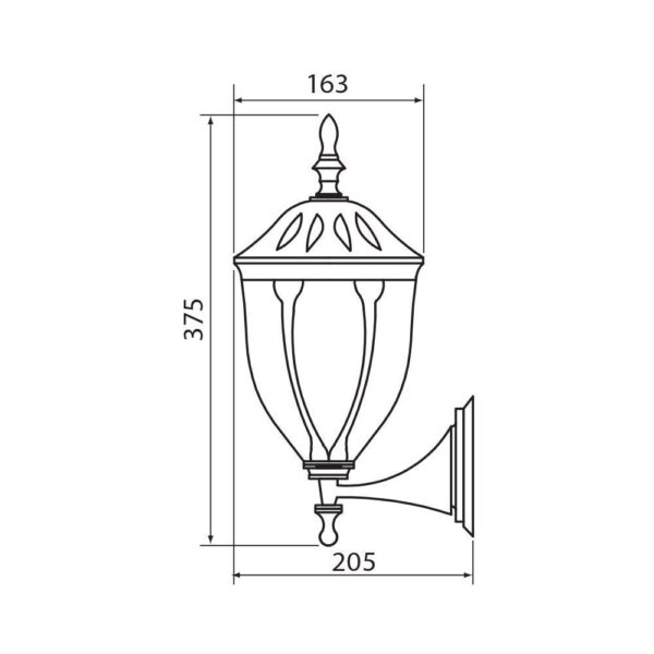 Aplica tip felinar Vivalux TOSCA UP, E27, max 1x60W, IP44 - VIV004201