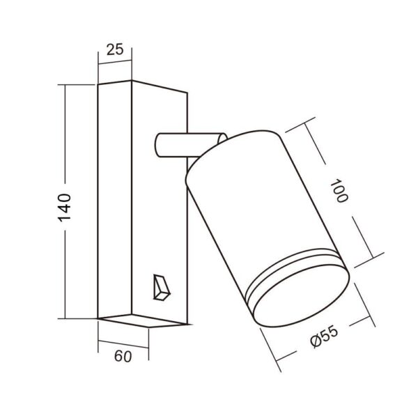 Aplica tip Spot reglabil cu intrerupator Vivalux ROUND KING - VIV004577