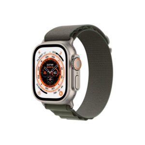 Apple Watch Ultra Cellular, 49mm Titanium Case with Green Alpine Loop - MNHJ3