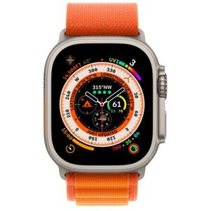 Apple Watch Ultra Cellular, 49mm Titanium Case with Orange - MQEV3
