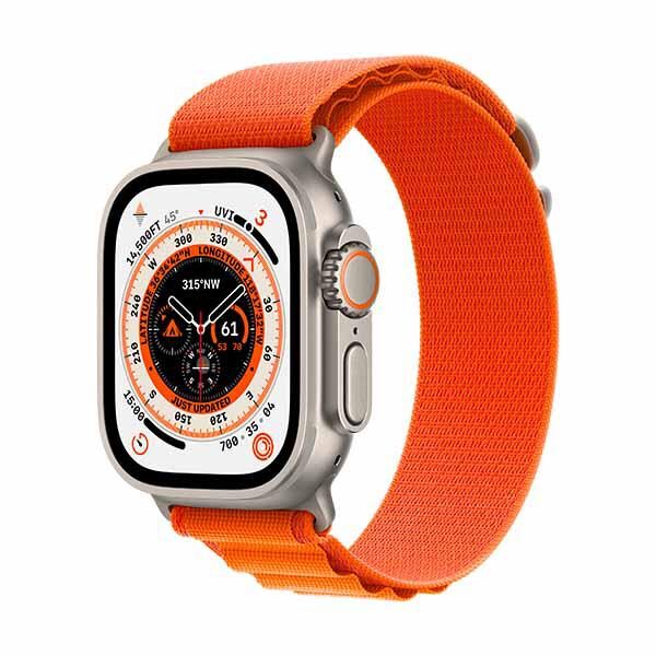 Apple Watch Ultra Cellular, 49mm Titanium Case with Orange - MQFL3