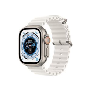 Apple Watch Ultra Cellular, 49mm Titanium Case with White Ocean Band - MNHF3
