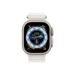 Apple Watch Ultra Cellular, 49mm Titanium Case with White Ocean Band - MNHF3