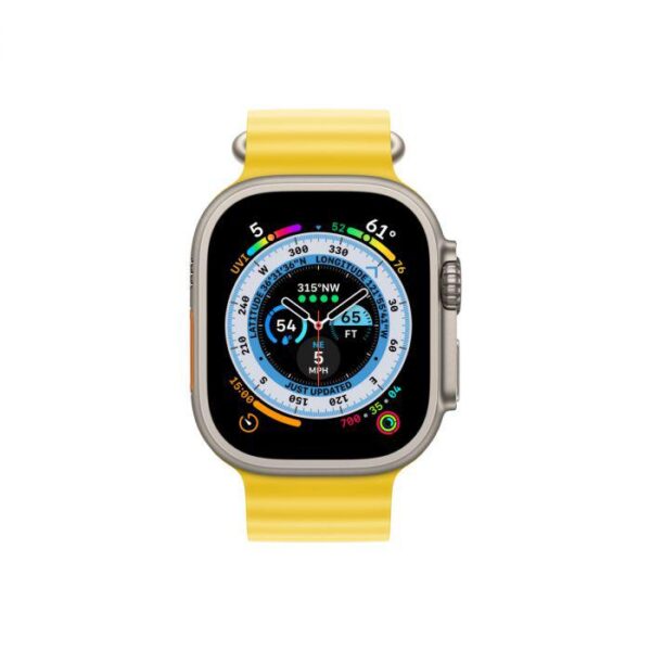 Apple Watch Ultra Cellular, 49mm Titanium Case with Yellow Ocean Band - MNHG3