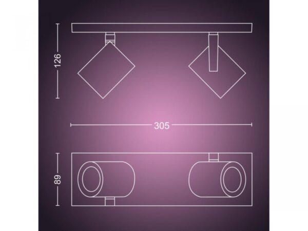 Argenta plate/spiral aluminium 2x5.7W - 000008718696171622