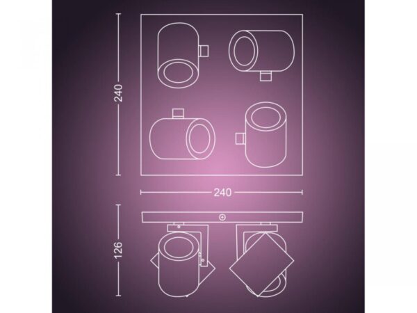 Argenta plate/spiral aluminium 4x5.7W - 000008718696171646