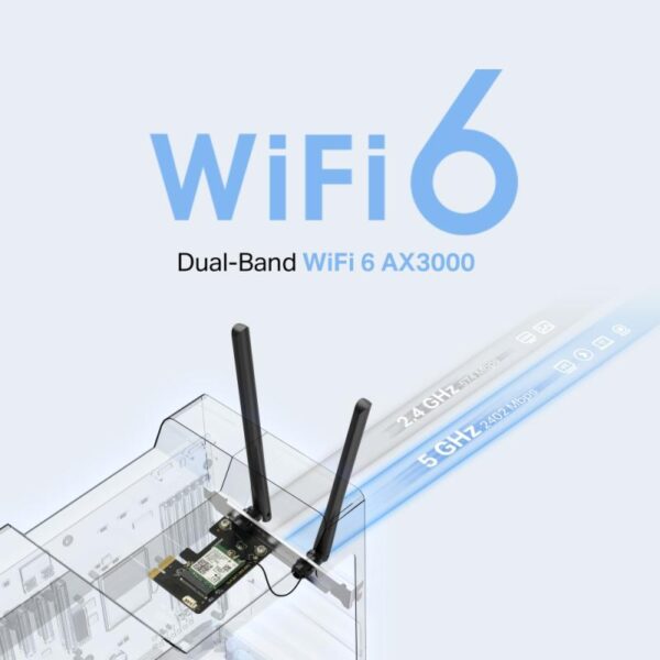 AX3000 Dual-Band Wi-Fi 6 Bluetooth PCI Express Adapter SPEED - MA80XE