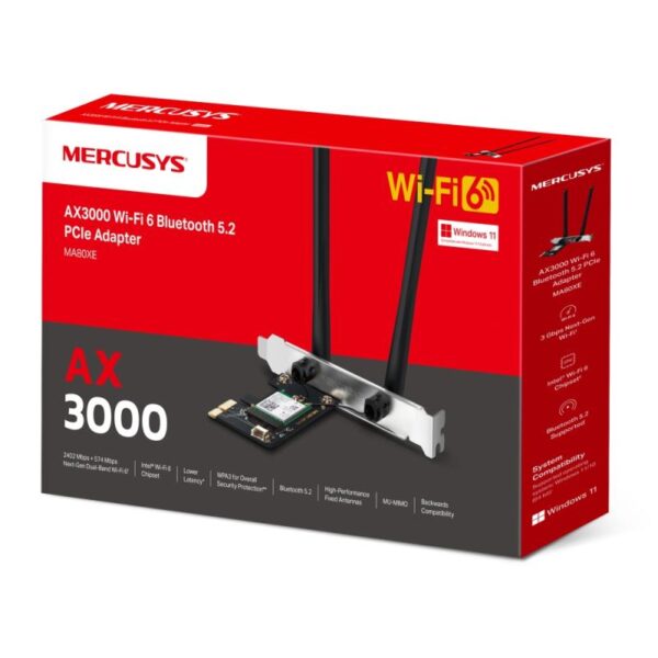 AX3000 Dual-Band Wi-Fi 6 Bluetooth PCI Express Adapter SPEED - MA80XE