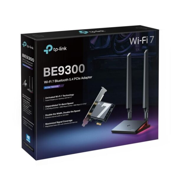 BE9300 Tri-Band Wi-Fi 7 Bluetooth PCI Express Adapter SPEED - ARCHER TBE550E