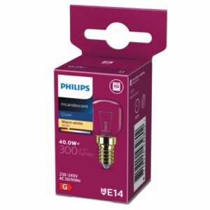 Bec incandescent pentru cuptor Philips T29, E14, 40W, 300 lm - 000008719514432802