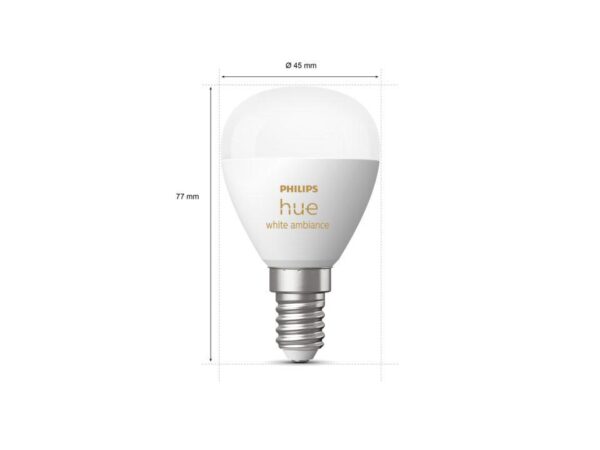 Bec LED inteligent Philips Hue P45, Bluetooth, E14, 5.1W, 470 lm - 000008719514491106