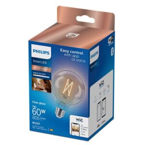 Bec LED inteligent vintage Philips filament transparent, Wi-Fi - 000008719514372184