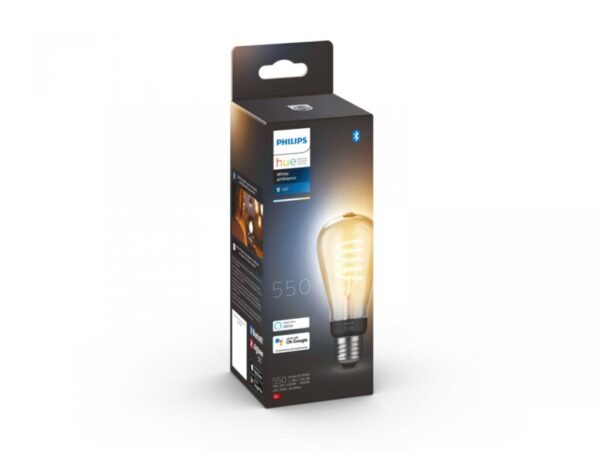 Bec LED inteligent vintage Philips Hue Filament Edison, Bluetooth - 000008719514301467