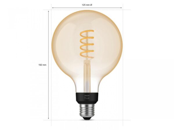 Bec LED inteligent vintage Philips Hue Filament Glob, Bluetooth - 000008719514301542