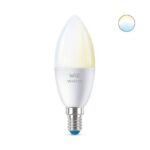 Bec LED inteligent WiZ Whites, Wi-Fi, C37, E14, 4.9W (40W) - 000008718699787073