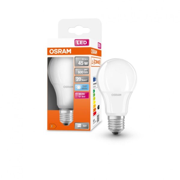 Bec LED Osram Classic A60, E27, 12-36V AC/DC, 6.5W (45W) - 000004058075757608