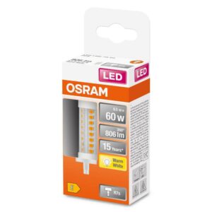 Bec LED Osram LINE, R7s, 6.5W (60W), 806 lm, lumina calda (2700K) - 000004058075432598
