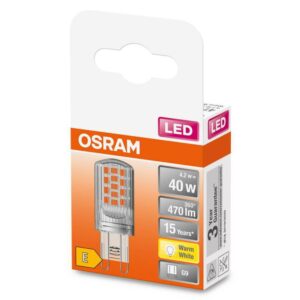 Bec LED Osram PIN, G9, 4.2W (40W), 470 lm, lumina calda (2700K) - 000004058075432390