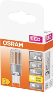 Bec LED Osram PIN, G9, 4.8W (50W), 600 lm, lumina calda (2700K) - 000004058075432451