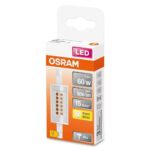 Bec LED Osram SLIM LINE, R7s, 7W (60W), 806 lm, lumina calda (2700K) - 000004058075432710
