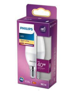 Bec LED Philips B35, tip lumanare/lustra, EyeComfort, E14, 5W (40W) - 000008719514309364