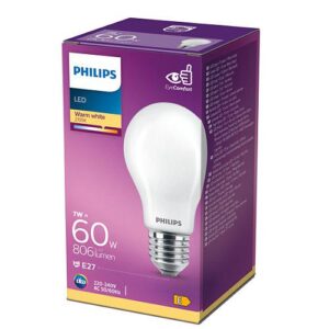 Bec LED Philips Classic A60, E27, 7W (60W), 806 lm - 000008718696472187