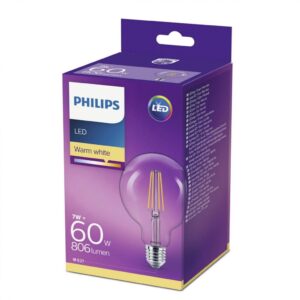 Bec LED Philips Classic G93, EyeComfort, E27, 7W (60W), 806 lm - 000008718696742457
