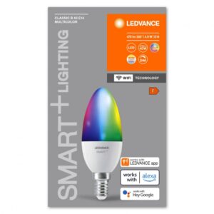 Bec LED RGB inteligent Ledvance SMART+ WiFi Candle Multicolour B40 - 000004058075778597