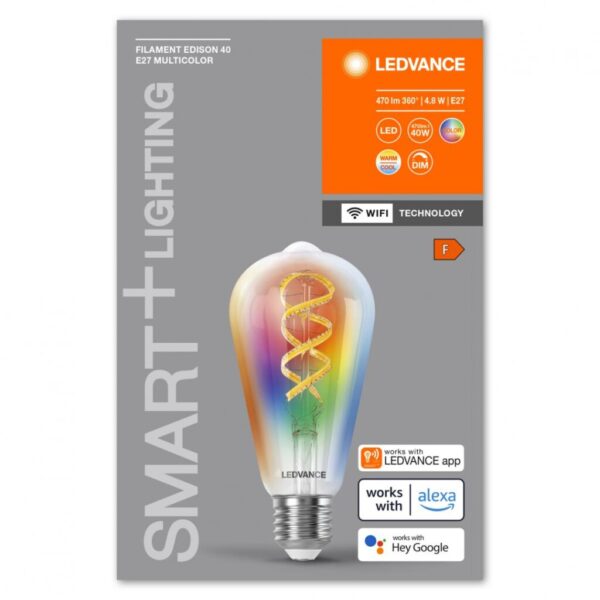 Bec LED RGB inteligent Ledvance SMART+ WiFi Filament Edison - 000004058075777873