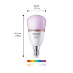 Bec LED RGB inteligent Philips Bulb, Wi-Fi, Bluetooth, P45, E14 - 000008719514437333