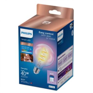 Bec LED RGB inteligent Philips Filament Globe G95, Wi-Fi, E27 - 000008720169165793