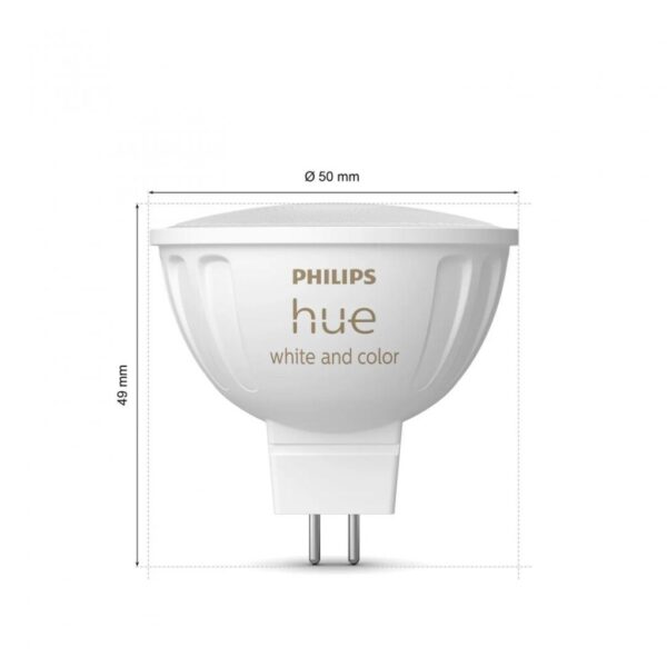 Bec LED RGB inteligent Philips Hue MR16, Bluetooth, GU5.3, 12V, 6.3W - 000008719514491403