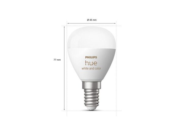 Bec LED RGB inteligent Philips Hue P45, Bluetooth, E14 - 000008719514491229