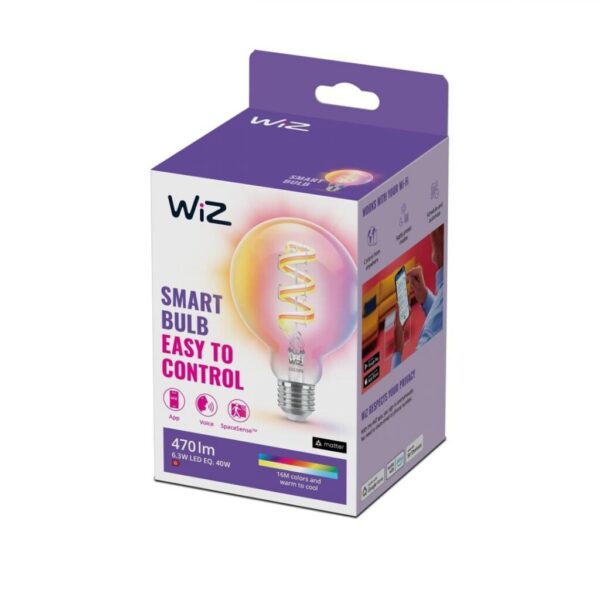 Bec LED RGB inteligent WiZ Connected Filament Clear G95 - 000008720169072190