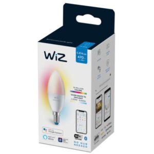 Bec LED RGBW inteligent WiZ Colors, Wi-Fi, C37, E14, 4.9W (40W) - 000008718699787097